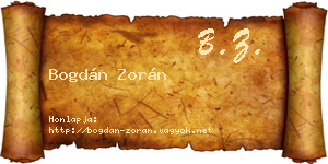 Bogdán Zorán névjegykártya