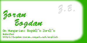 zoran bogdan business card